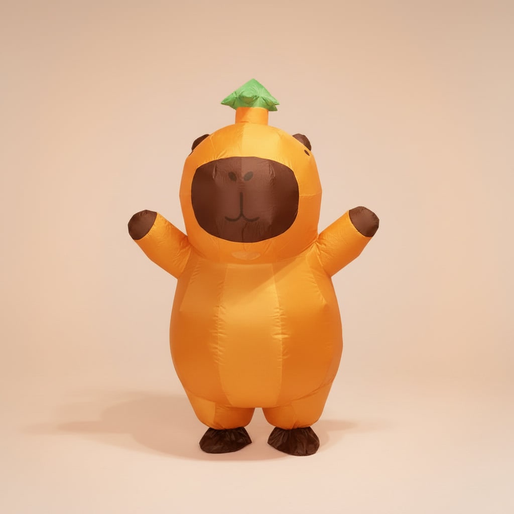 Inflatable Rodent Costume with Built-In Fan for Halloween Fun