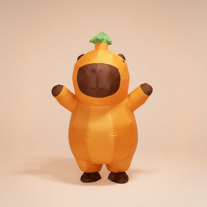 Inflatable Rodent Costume with Built-In Fan for Halloween Fun