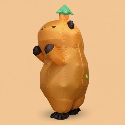Inflatable Rodent Costume with Built-In Fan for Halloween Fun