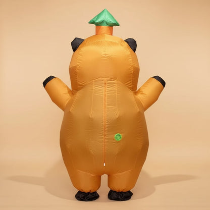 Inflatable Rodent Costume with Built-In Fan for Halloween Fun