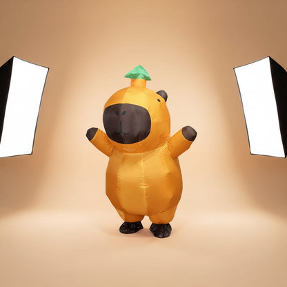 Inflatable Rodent Costume with Built-In Fan for Halloween Fun