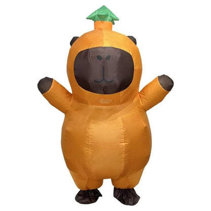 Giant Inflatable Rodent Suit with Leaf Accent and Fan
