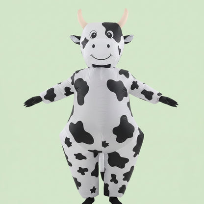 Giant Inflatable Cow Outfit with Open Face Hood and Hoof Covers
