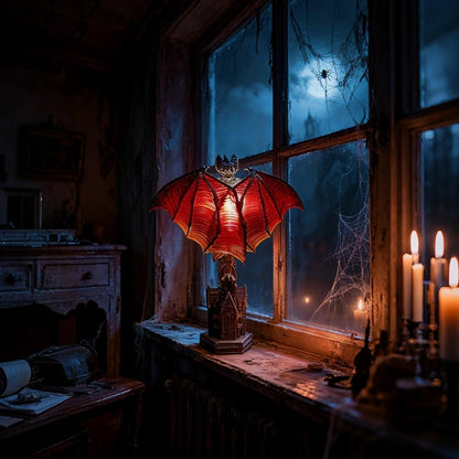 Gothic-Inspired LED Bat Lamp for Enchanting Halloween Decor