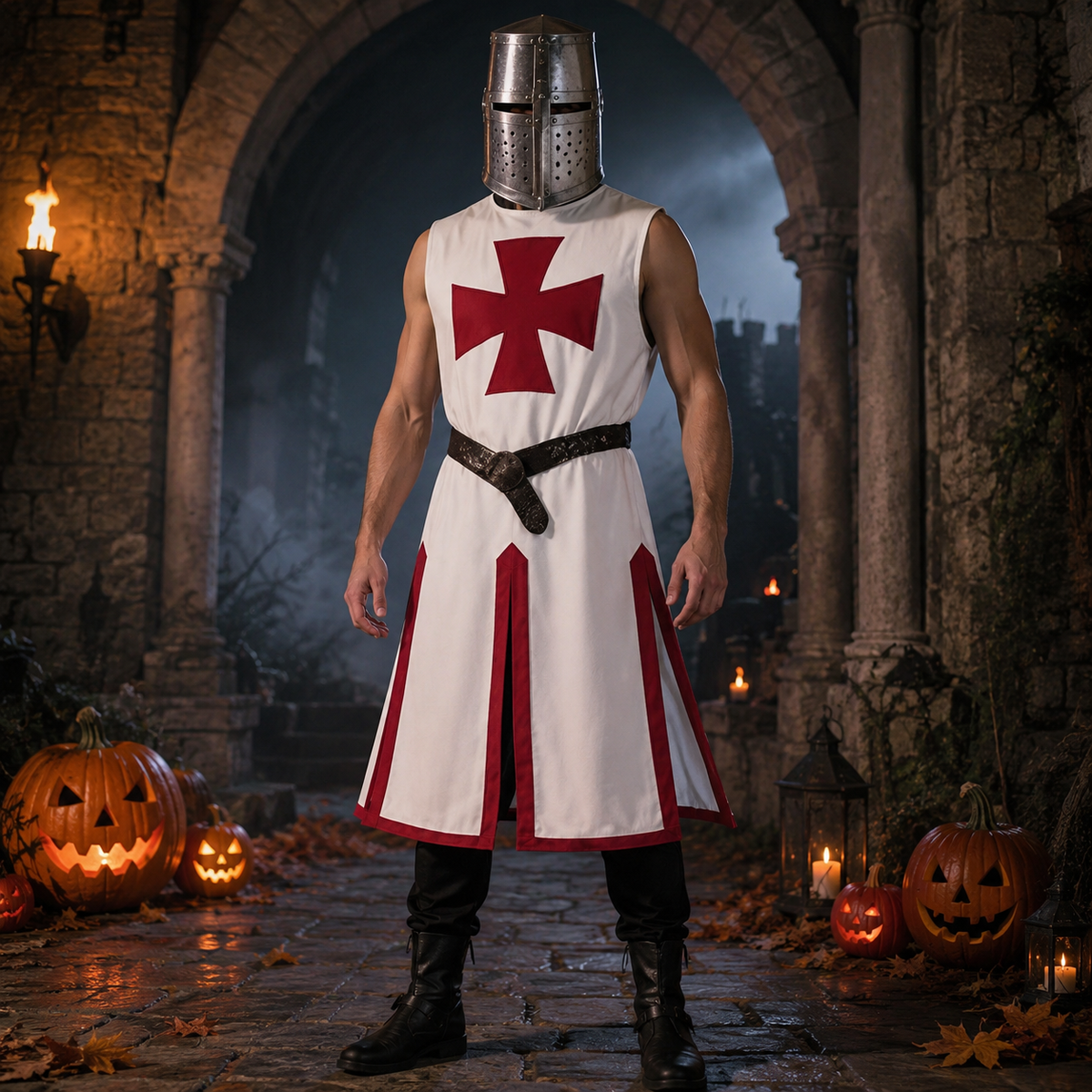 Legendary Knight Crusader Costume with Distinctive Trim