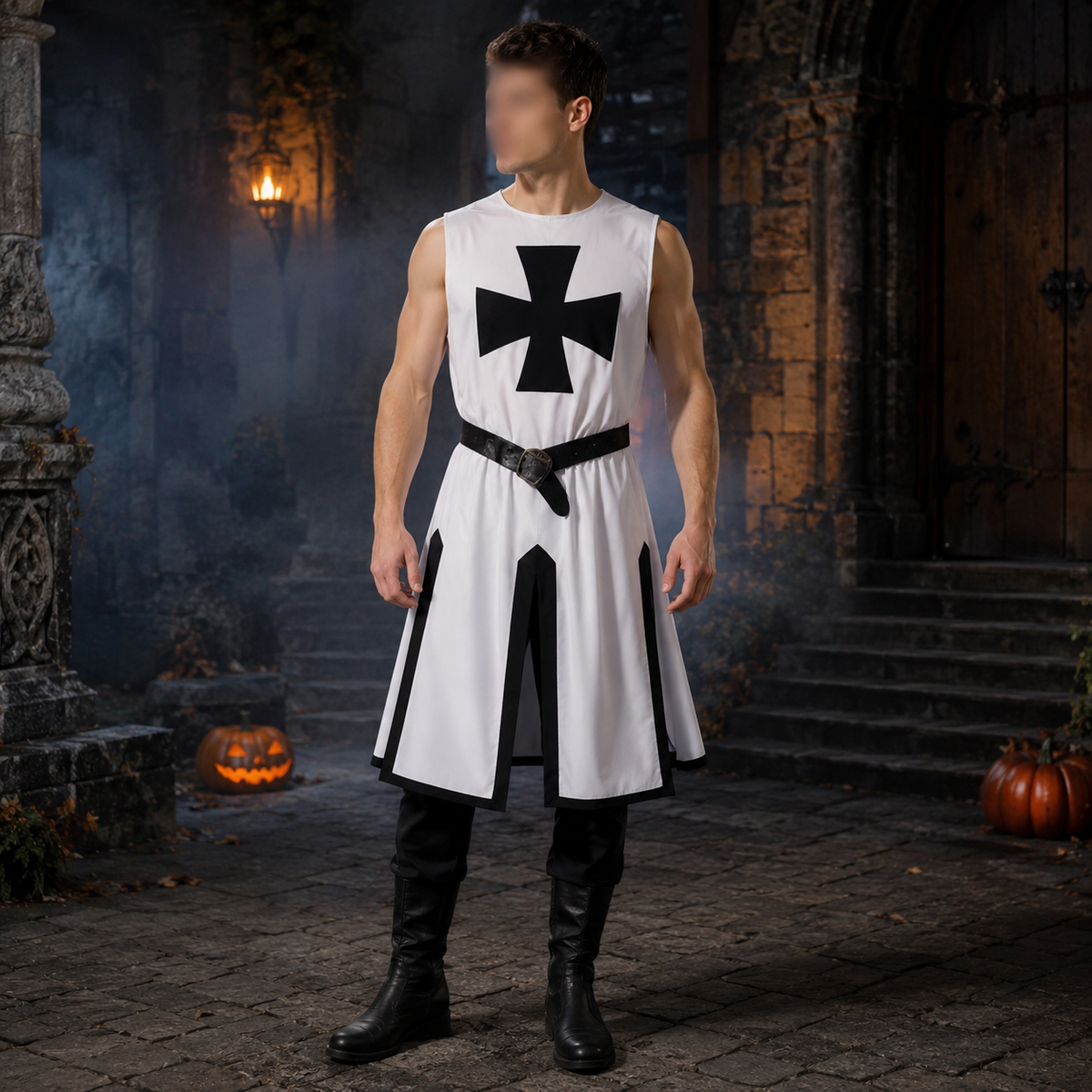 Legendary Knight Crusader Costume with Distinctive Trim