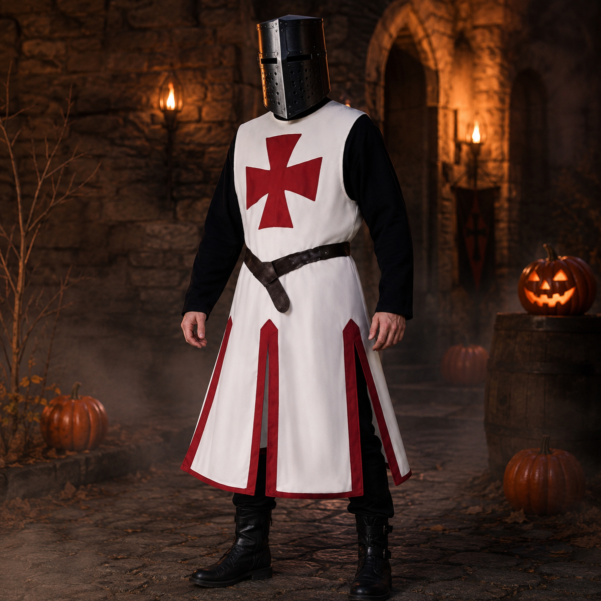 Legendary Knight Crusader Costume with Distinctive Trim