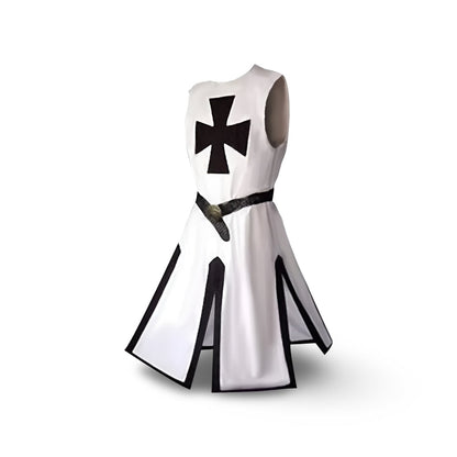 Authentic Knightly Costume Tunic with Hood and Templar Emblem