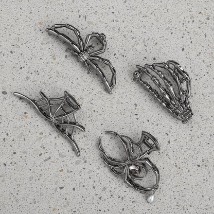 Spooktacular Metal Hair Clips with Halloween-Themed Designs