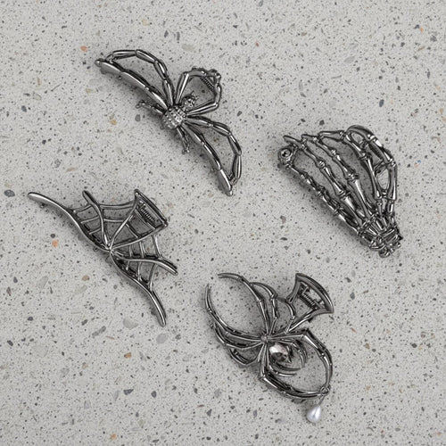 Spooktacular Metal Hair Clips with Halloween-Themed Designs
