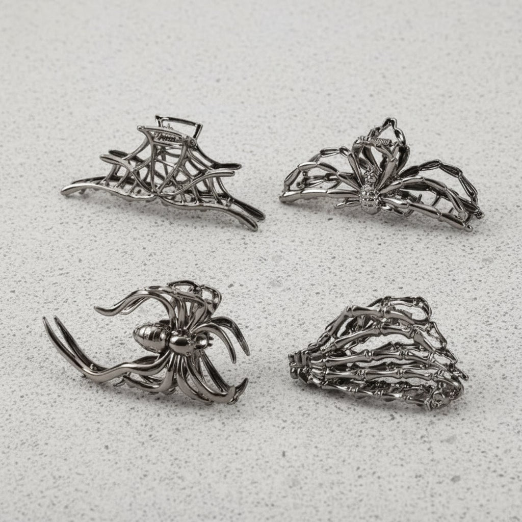Spooktacular Metal Hair Clips with Halloween-Themed Designs