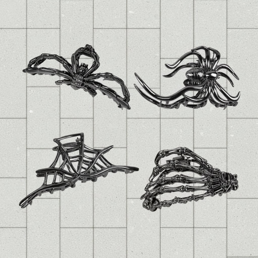 Spooktacular Metal Hair Clips with Halloween-Themed Designs