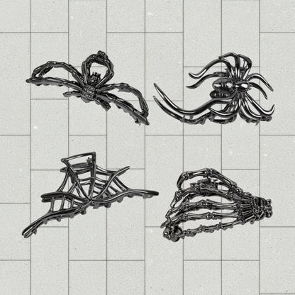 Spooktacular Metal Hair Clips with Halloween-Themed Designs