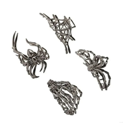 Spooktacular Metal Hair Clips with Halloween-Themed Designs