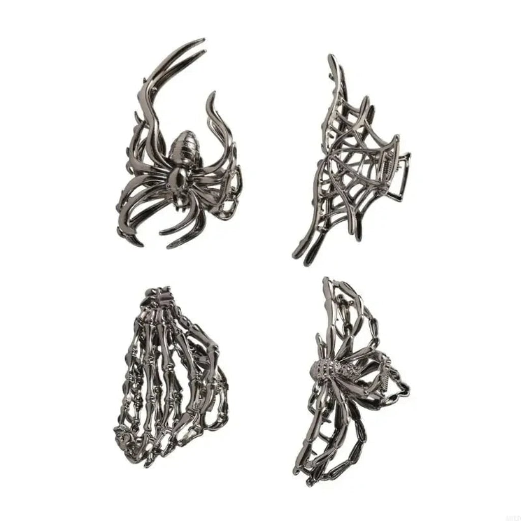 Spooktacular Metal Hair Clips with Halloween-Themed Designs