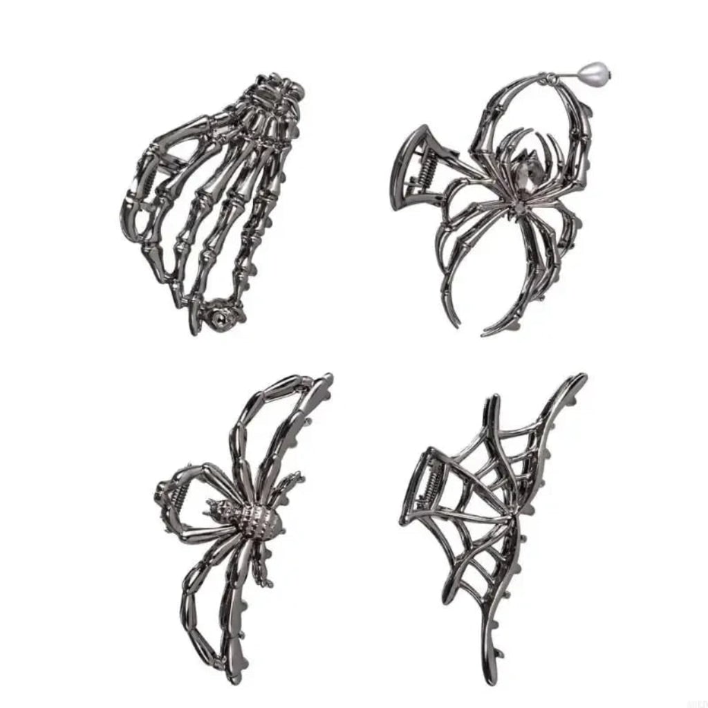 Spooktacular Metal Hair Clips with Halloween-Themed Designs
