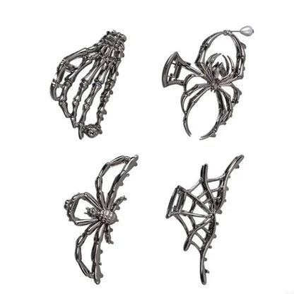 Spooktacular Metal Hair Clips with Halloween-Themed Designs