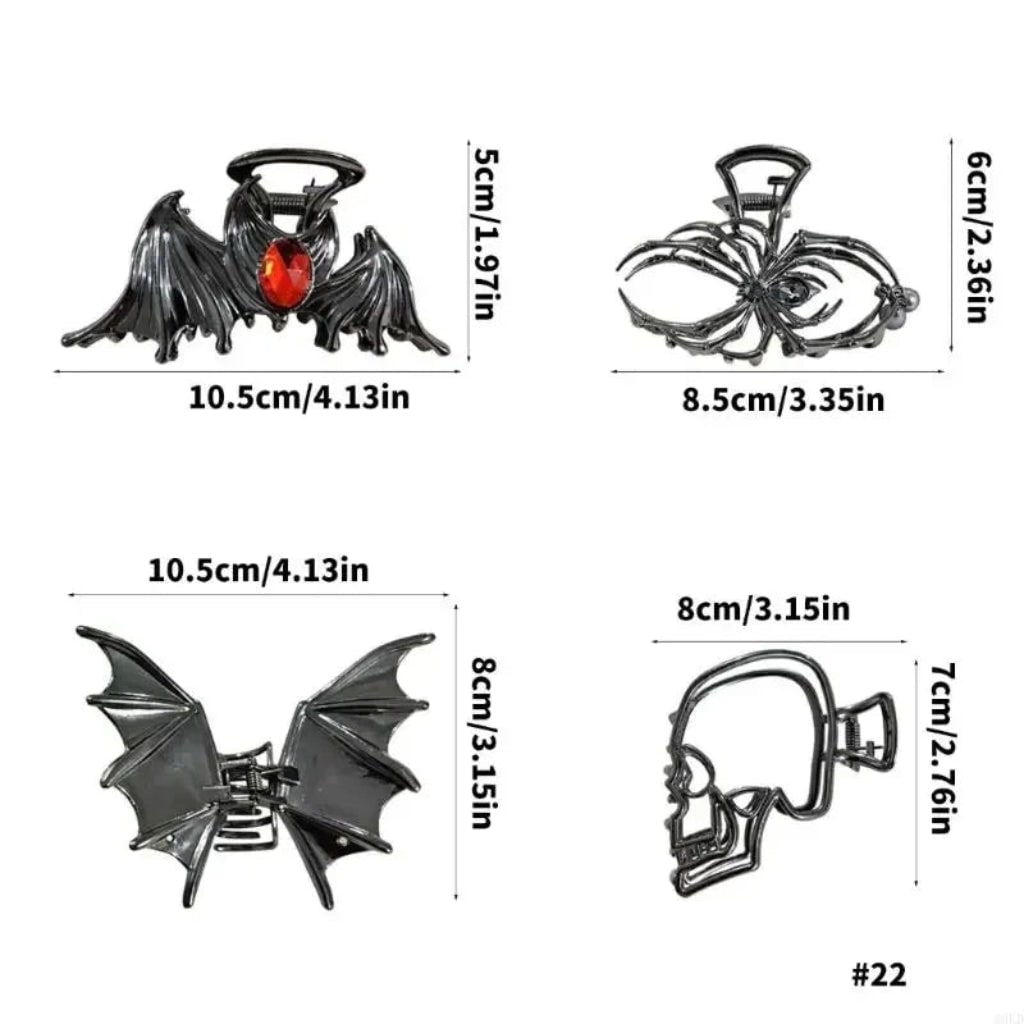 Spooktacular Metal Hair Clips with Halloween-Themed Designs