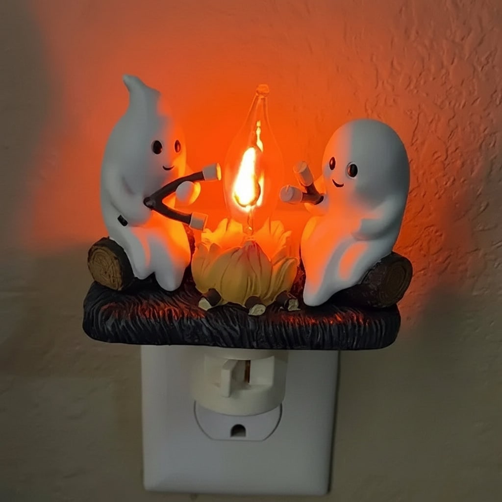 Enchanting Ghost Campfire LED Night Light for Halloween Decor