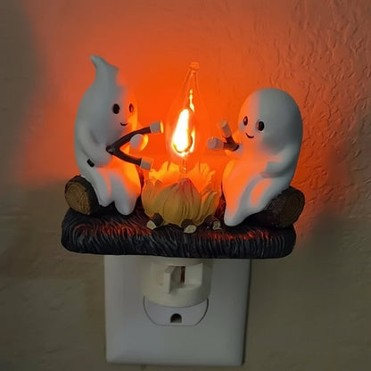 Enchanting Ghost Campfire LED Night Light for Halloween Decor