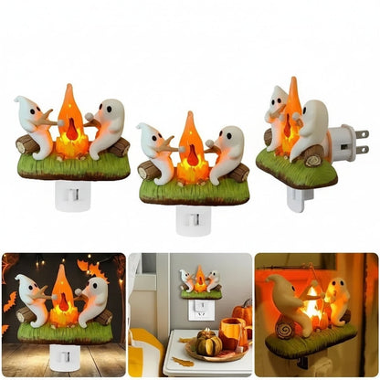 Enchanting Ghost Campfire LED Night Light for Halloween Decor