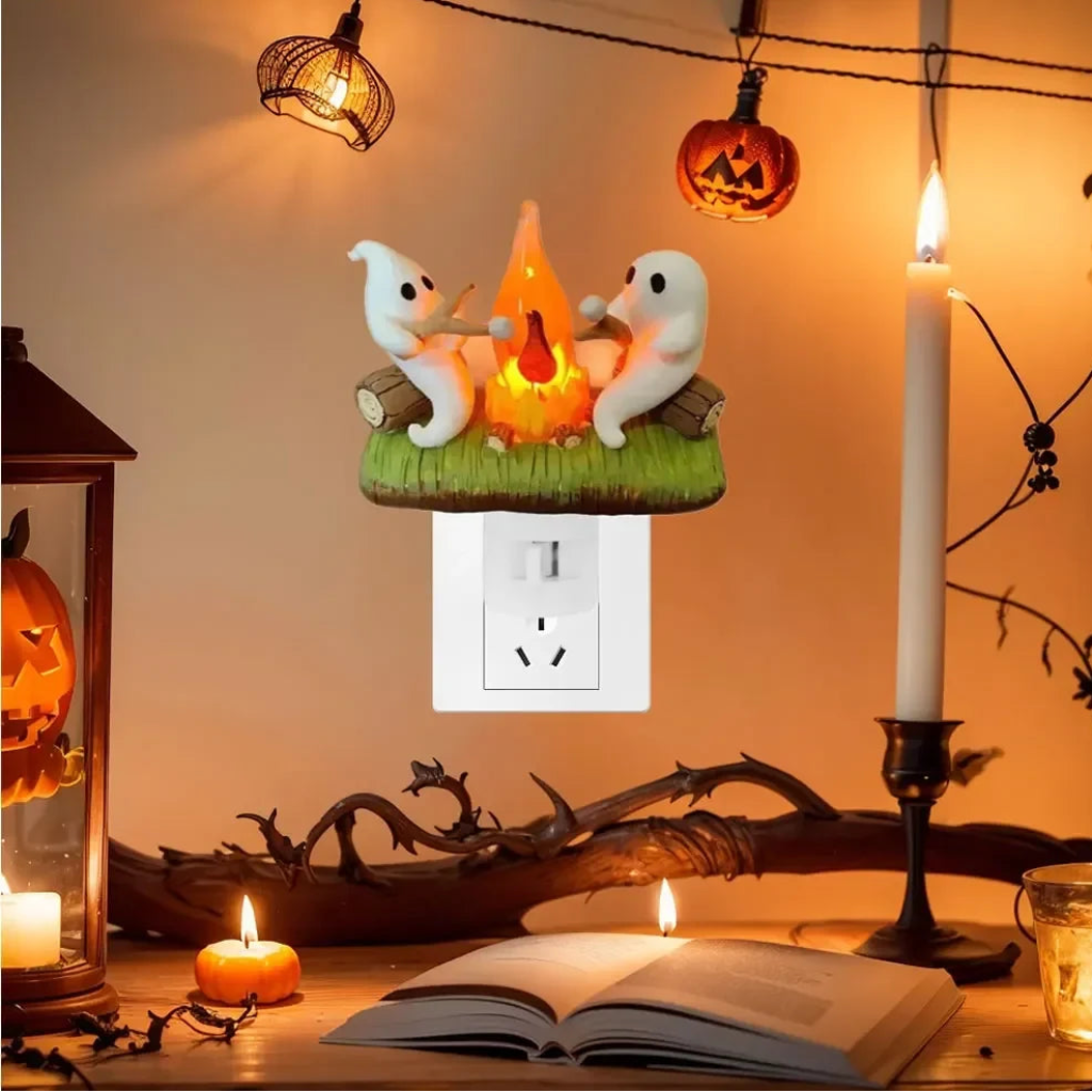 Enchanting Ghost Campfire LED Night Light for Halloween Decor