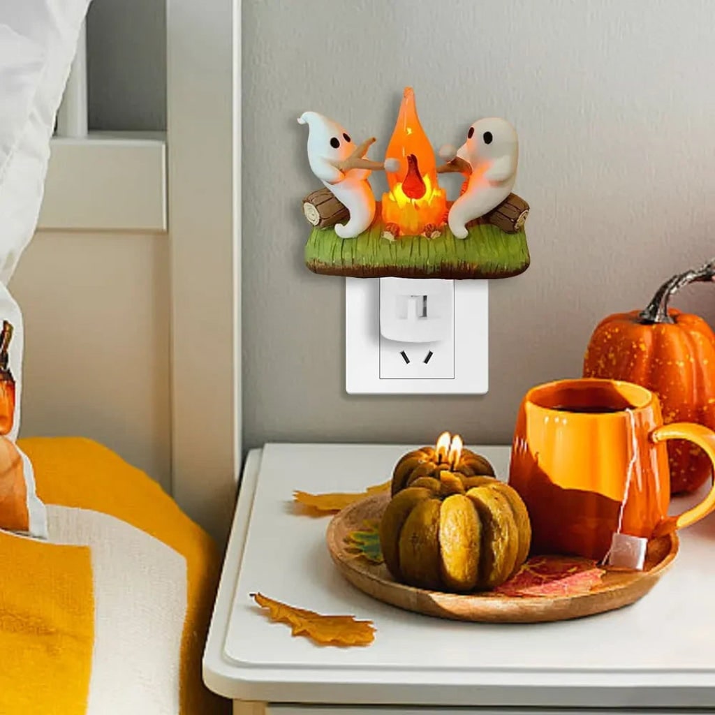 Enchanting Ghost Campfire LED Night Light for Halloween Decor