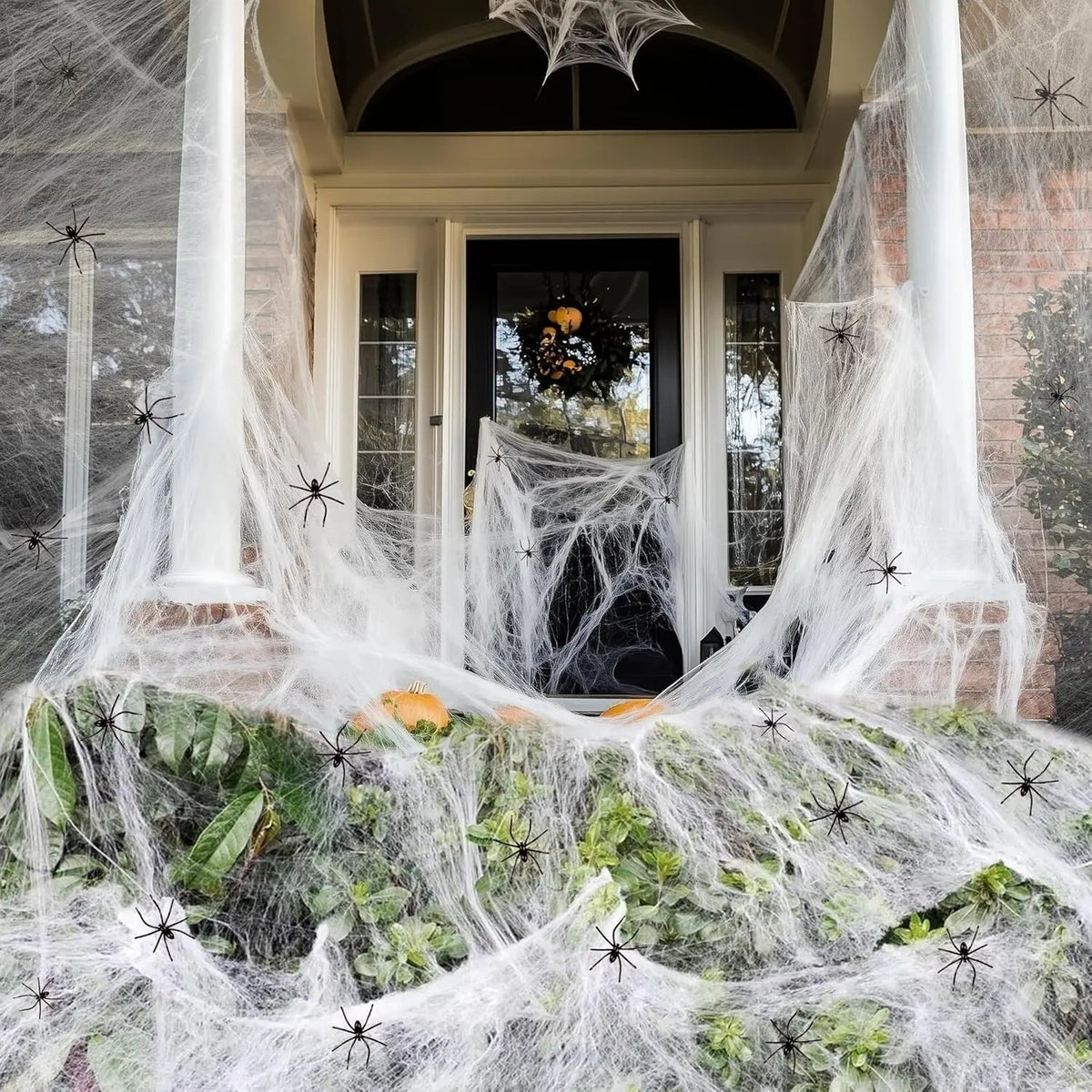 Giant Flexible Spider Web Decoration for Spooky Outdoor Fun