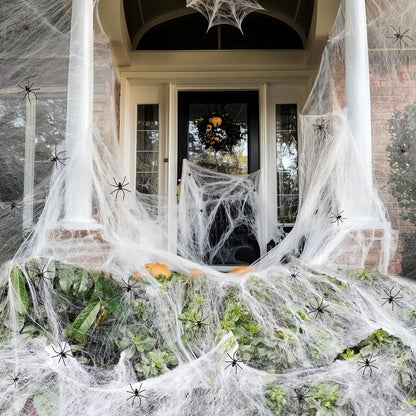 Giant Flexible Spider Web Decoration for Spooky Outdoor Fun