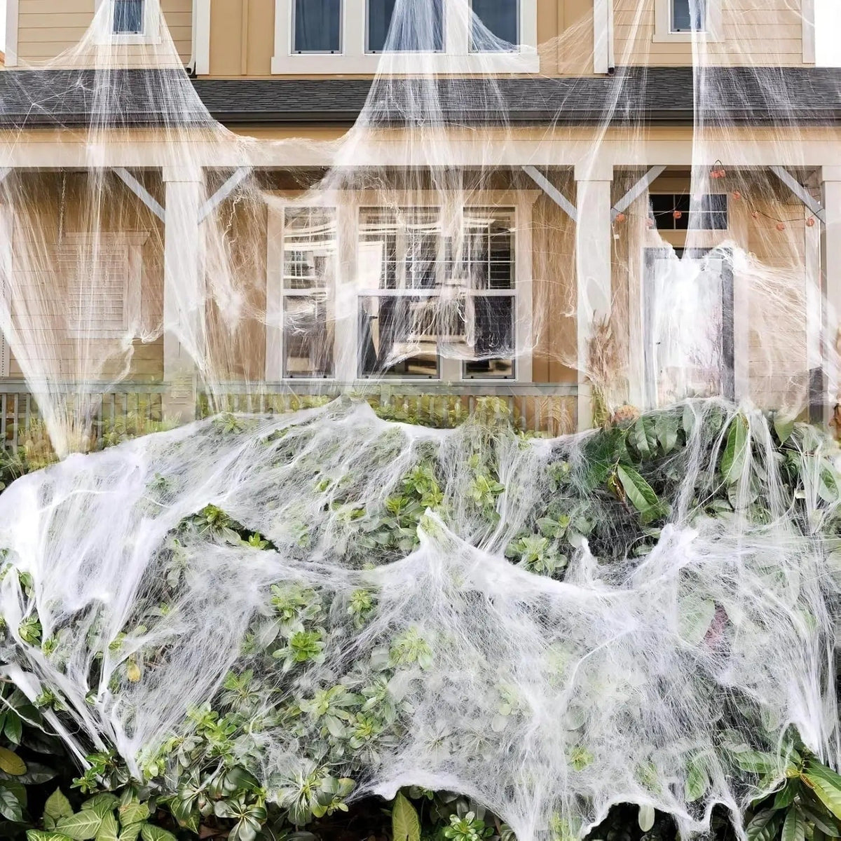 Giant Flexible Spider Web Decoration for Spooky Outdoor Fun