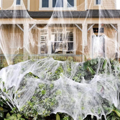Giant Flexible Spider Web Decoration for Spooky Outdoor Fun