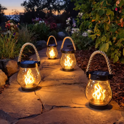 Enchanting Solar Lantern with Flickering Flame for Outdoor Décor
