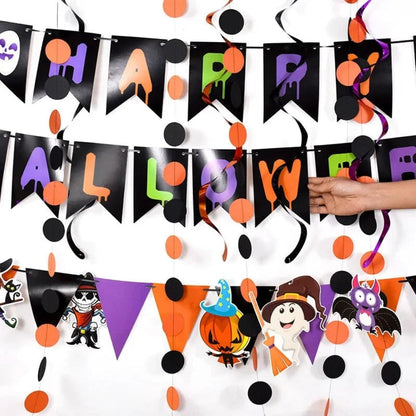 Ultimate Halloween Celebration Decoration Set with Banners and Swirls