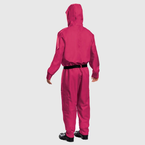Vibrant Pink Costume Jumpsuit Set with Mask & Belt