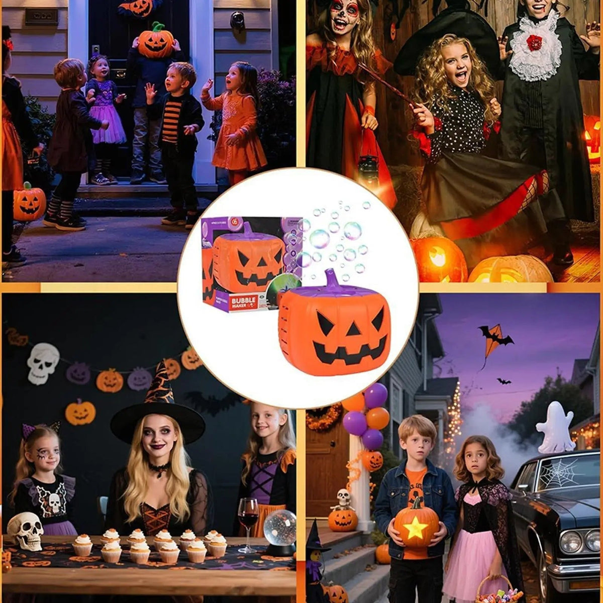 Enchanting Pumpkin Bubble Blaster with LED Lights for Festive Occasions