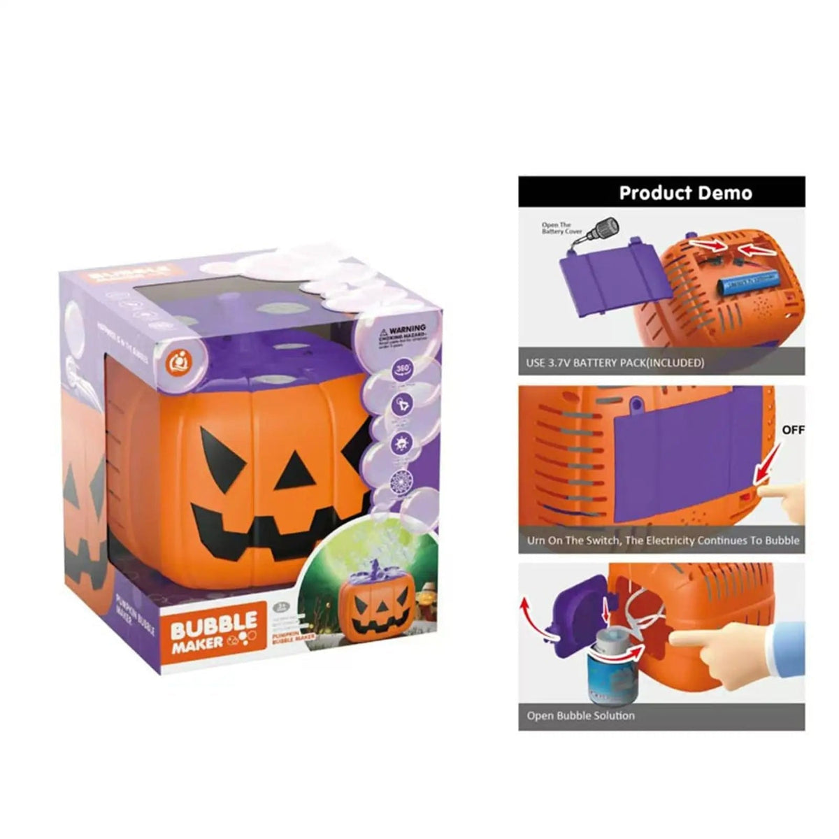 Enchanting Pumpkin Bubble Blaster with LED Lights for Festive Occasions