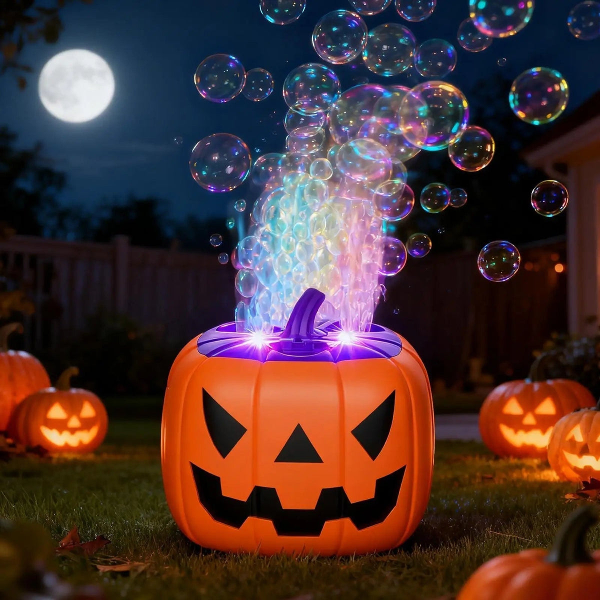 Enchanting Pumpkin Bubble Blaster with LED Lights for Festive Occasions
