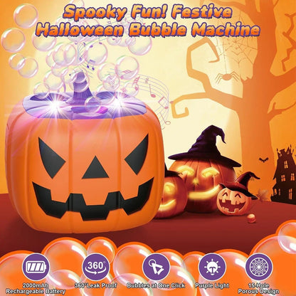 Enchanting Pumpkin Bubble Blaster with LED Lights for Festive Occasions