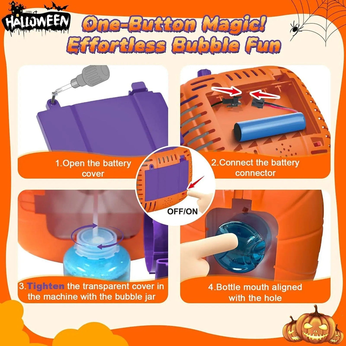 Enchanting Pumpkin Bubble Blaster with LED Lights for Festive Occasions