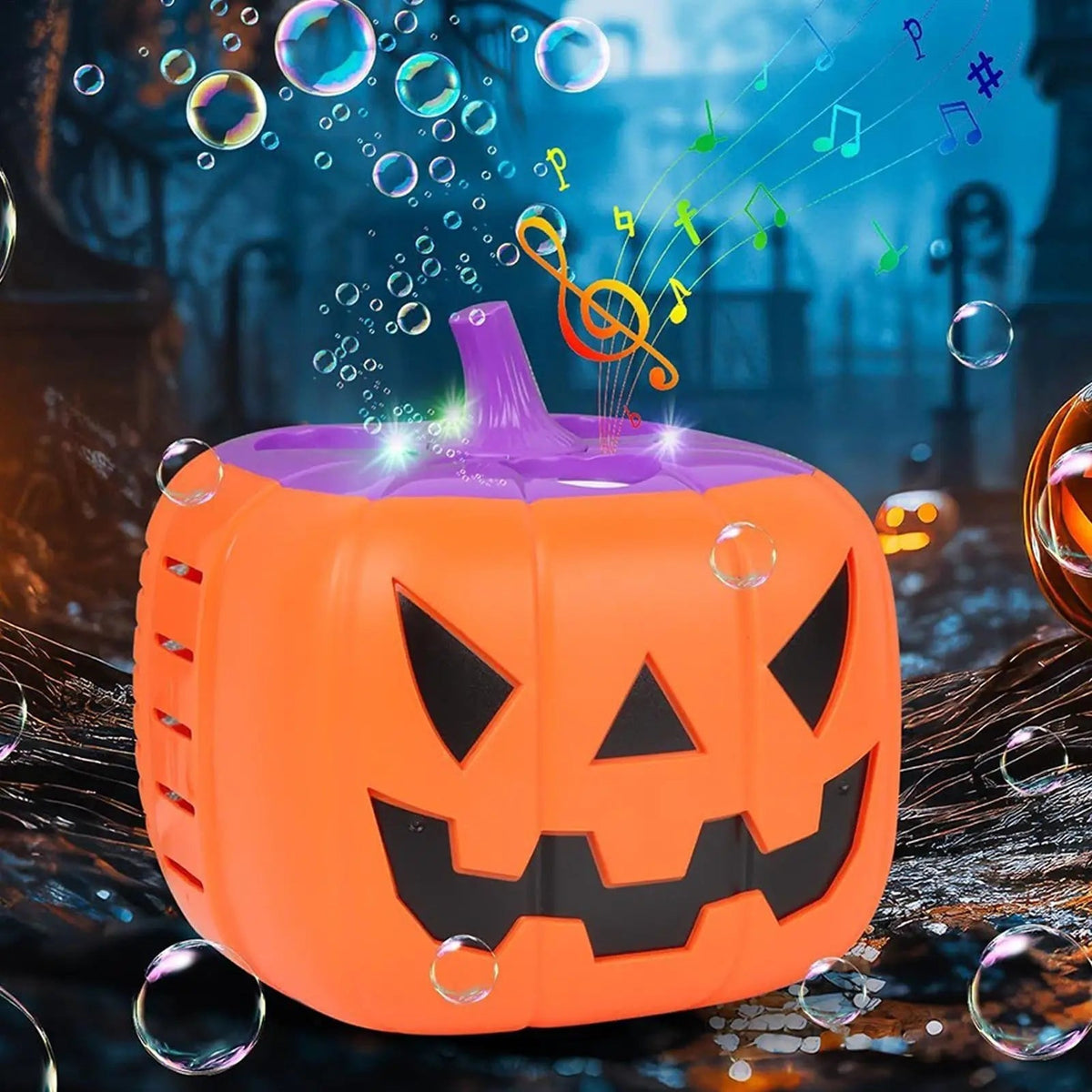 Enchanting Pumpkin Bubble Blaster with LED Lights for Festive Occasions