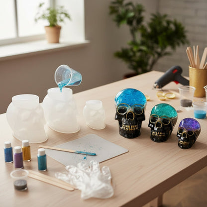 Creepy Skull Crafting Molds for Resin and Candle Creations