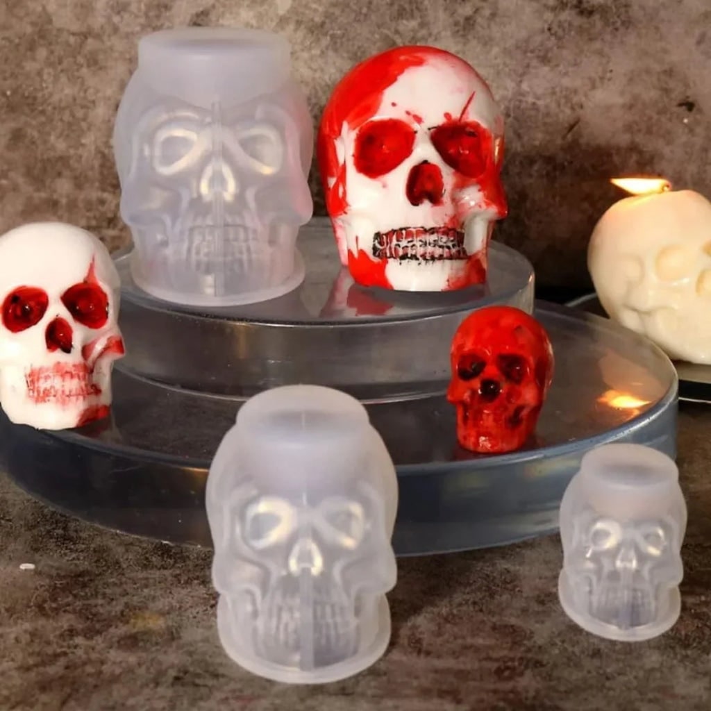 Creepy Skull Crafting Molds for Resin and Candle Creations