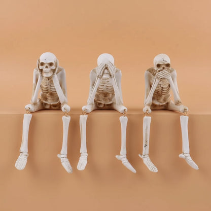 Charming Skeleton Shelf Sitters Set – Perfect Halloween Decor