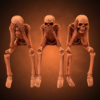Charming Skeleton Shelf Sitters Set – Perfect Halloween Decor