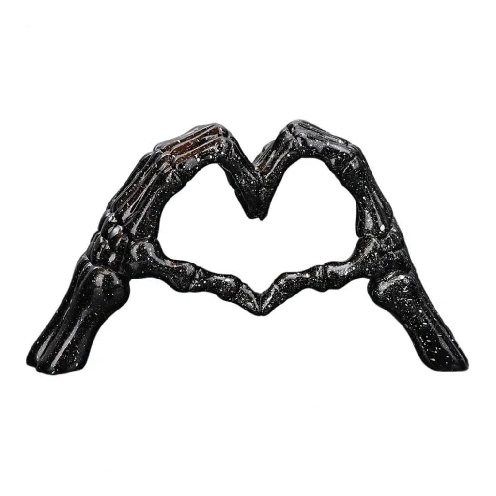 Gothic Heart Hands Skeleton Sculpture for Halloween Decor