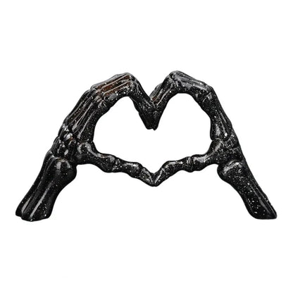 Gothic Heart Hands Skeleton Sculpture for Halloween Decor