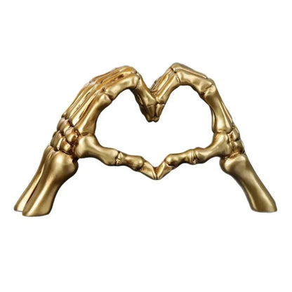 Gothic Heart Hands Skeleton Sculpture for Halloween Decor