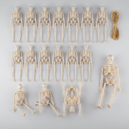 Poseable Mini Skeleton Figurines for Spooky Halloween Decor