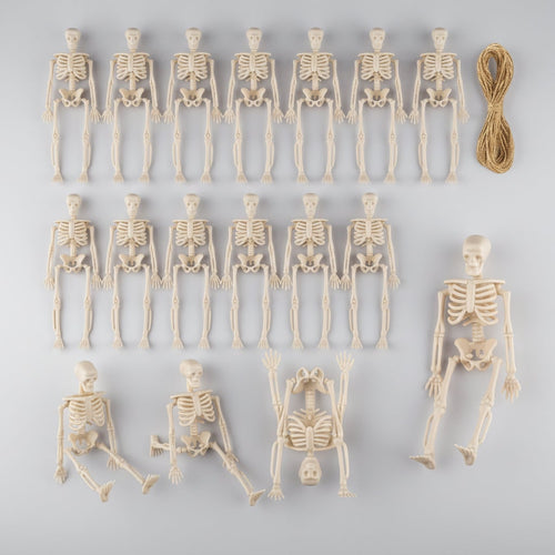 Poseable Mini Skeleton Figurines for Spooky Halloween Decor