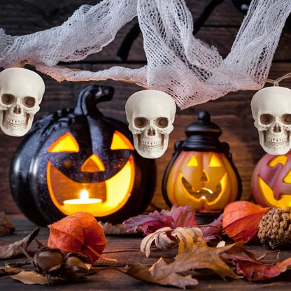 Miniature Bone Skull Decorations for Halloween Festivities
